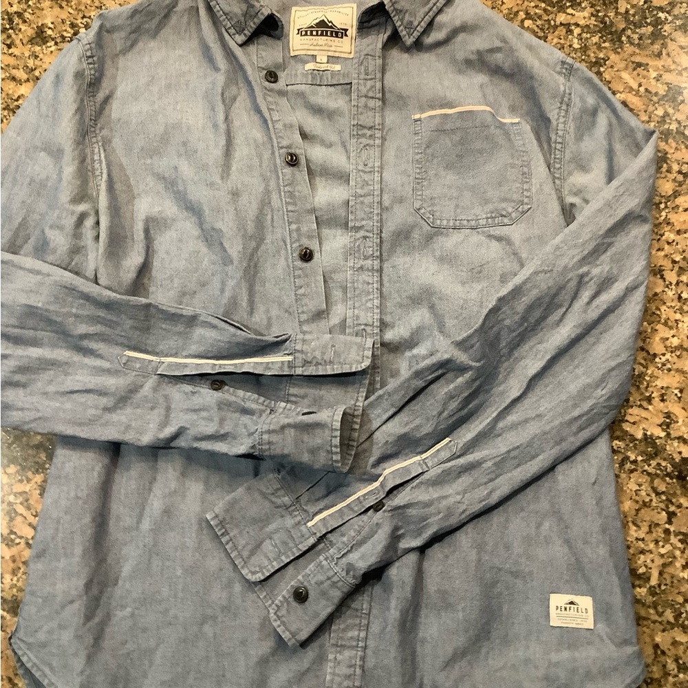Blue Denim Button-Up Shirt